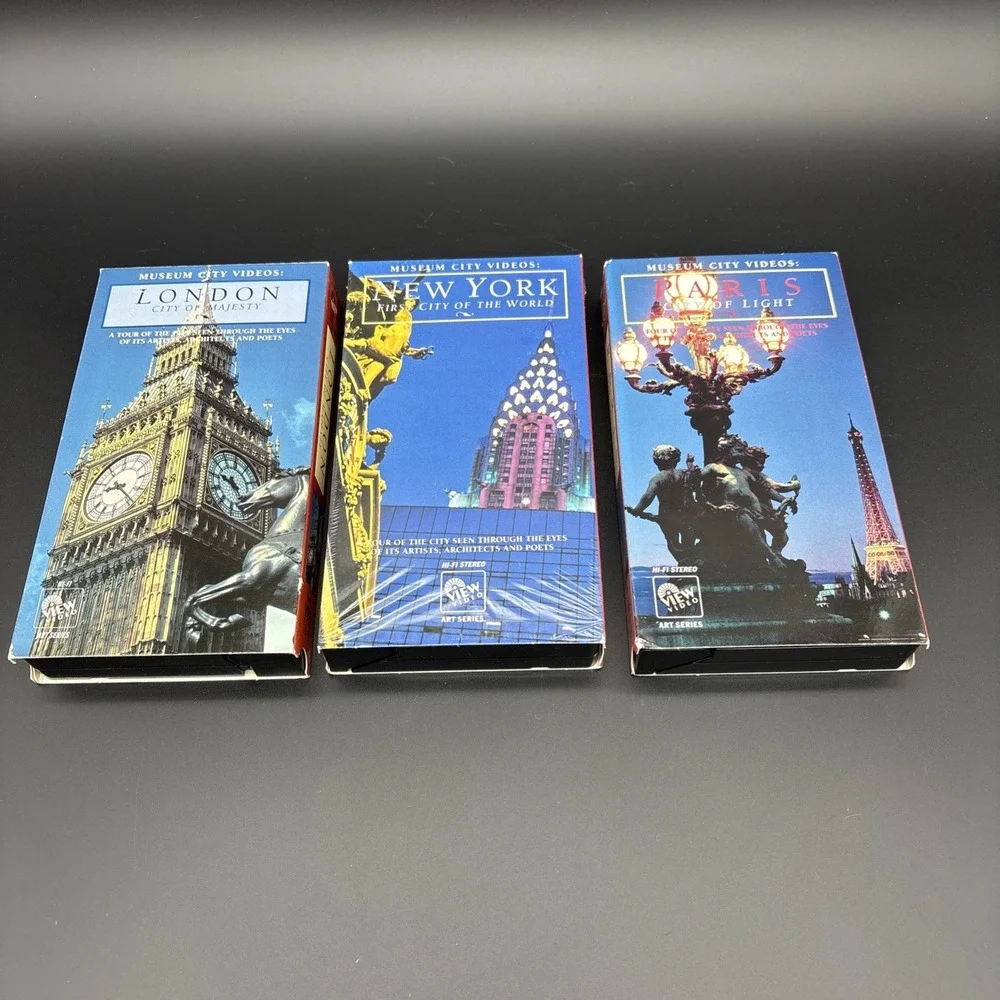 Vintage Museum City Videos VHS Lot of 3 London New York Paris VIEW Video Art